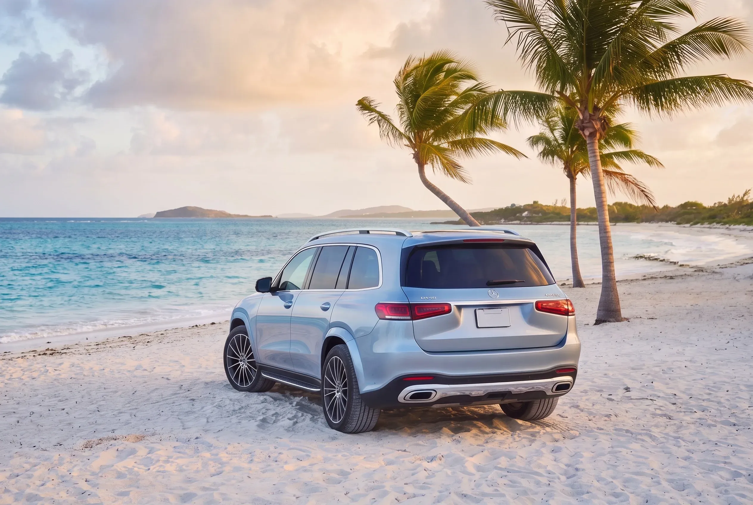Mercedes GLS at the coast