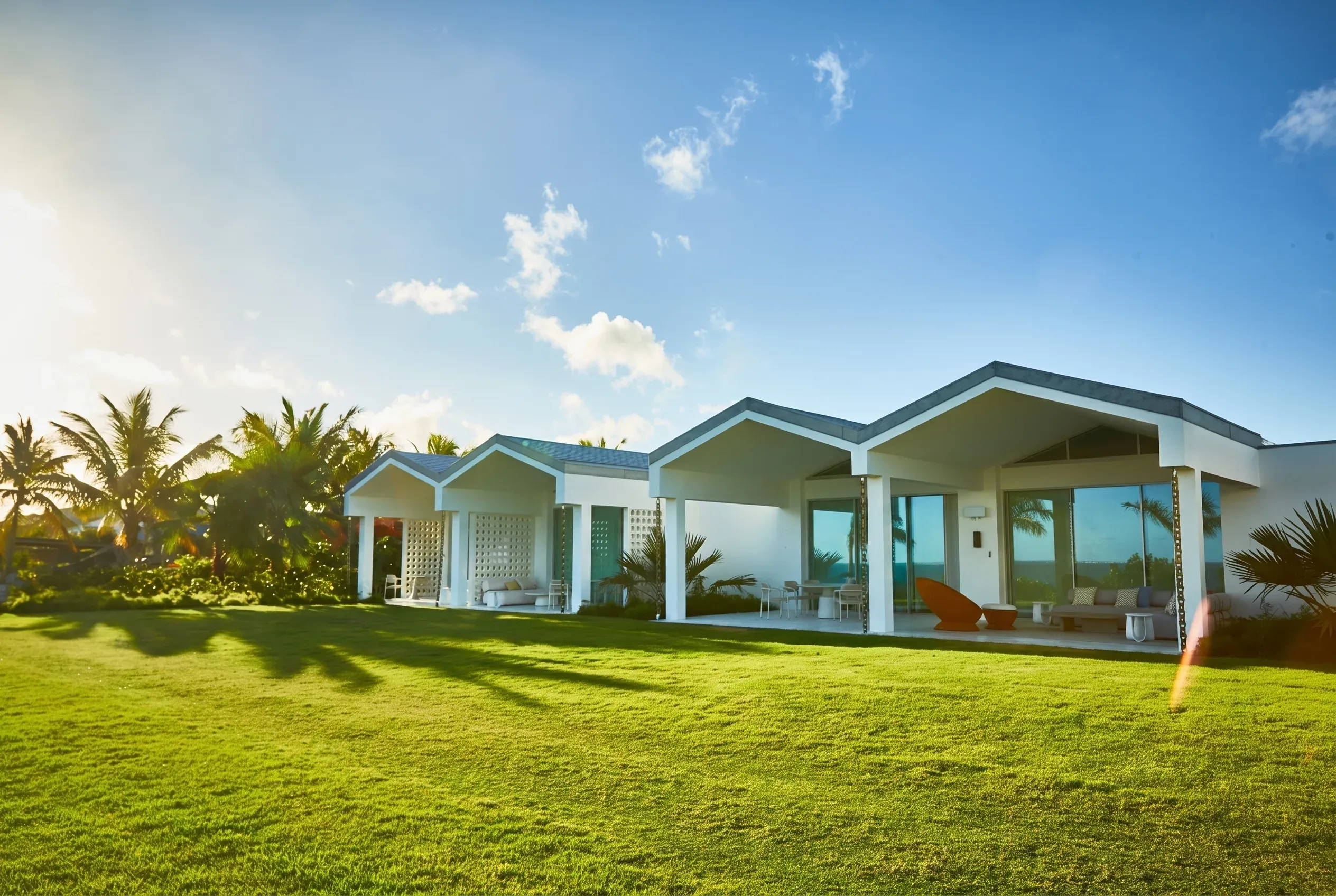 Pavilion terraces over the green