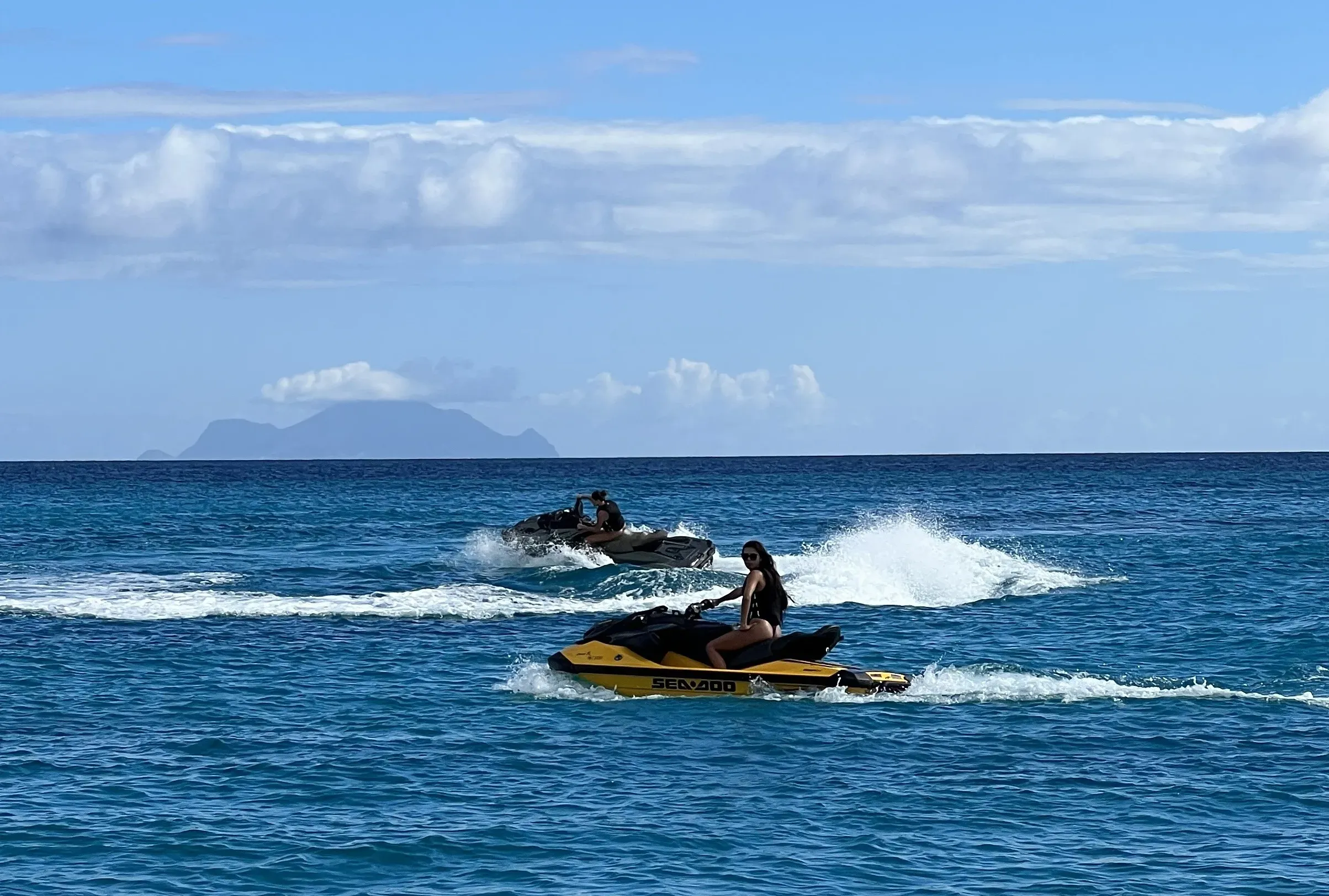 Jet skis out on the water off the estate