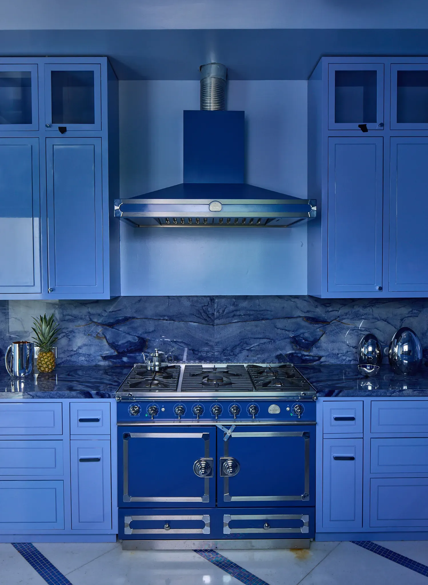 Cobalt blue chef's kitchen