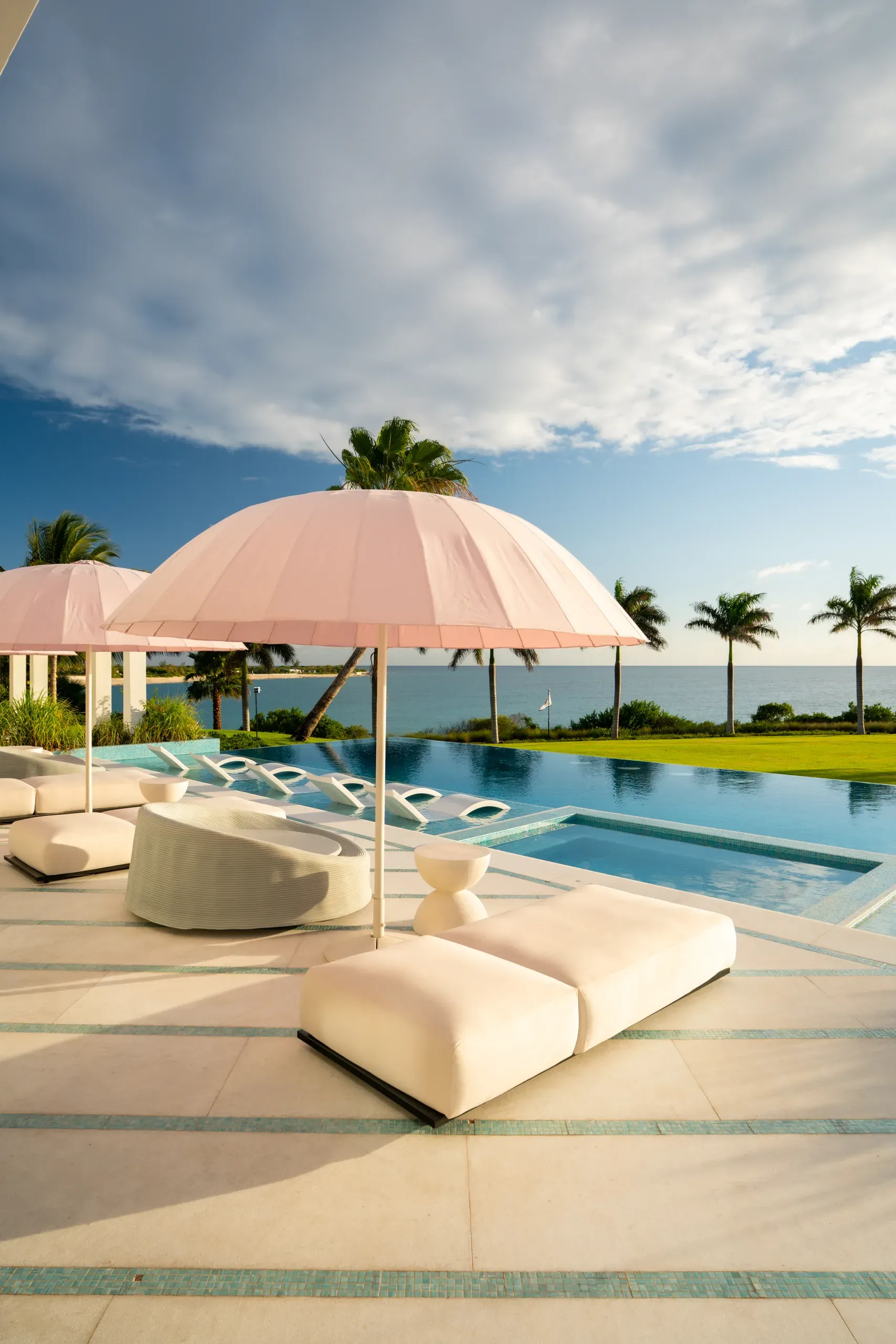 The terrace at sunset
