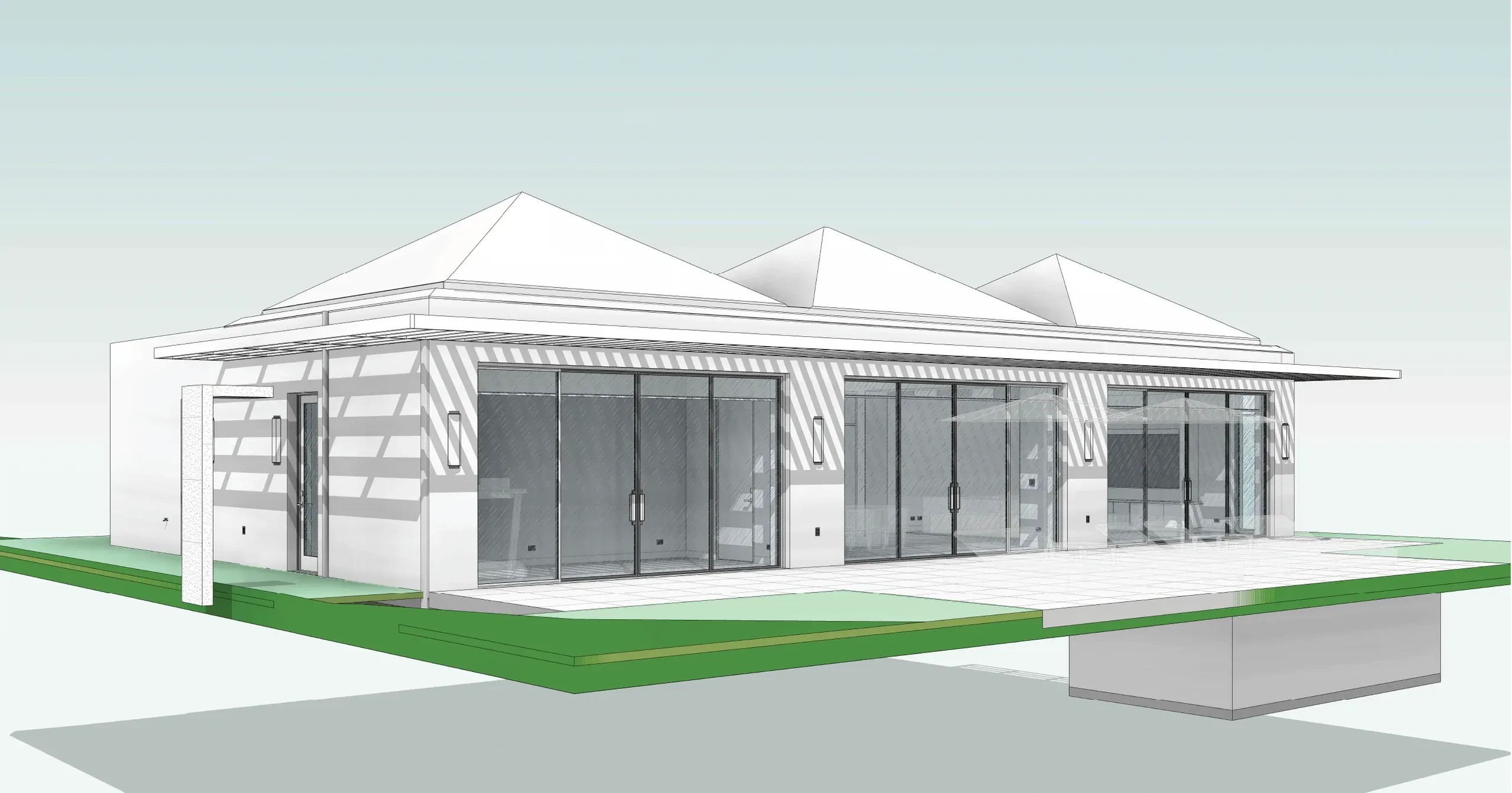 Architectural rendering of the Wellness Cabana