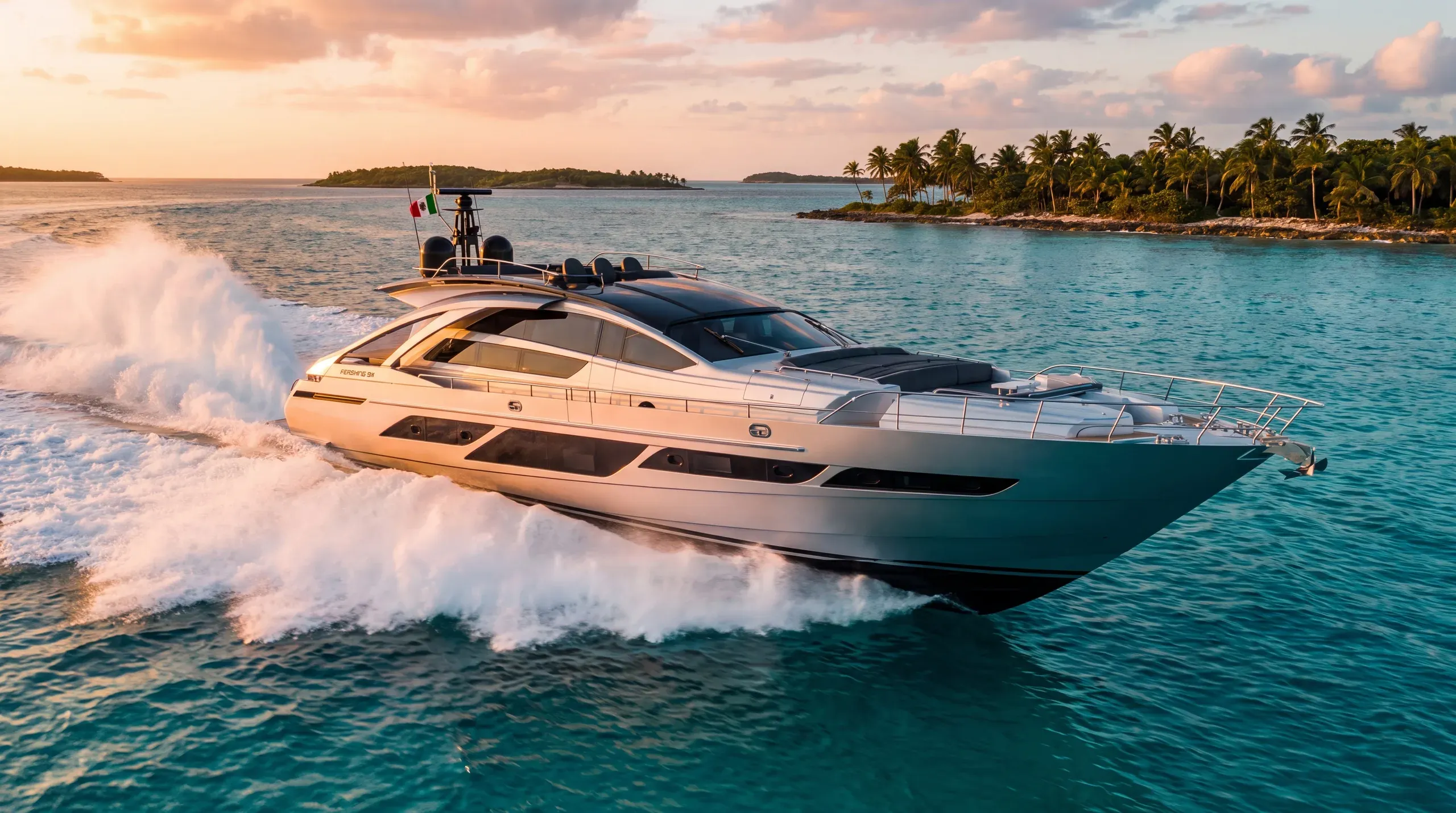 Queen B Sport at speed off the coast